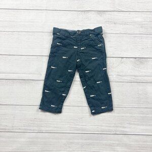 Peek Little Peanut Baby Whale Print Pants Navy Cotton Trousers 12-18 Months